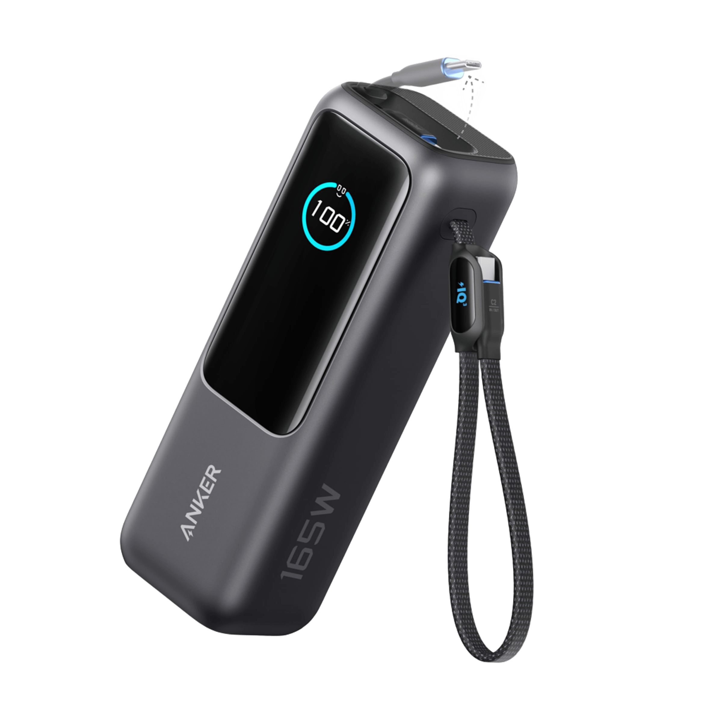 Anker Power Bank (25K, 165W, Built-In USB-C and Retractable Cable)